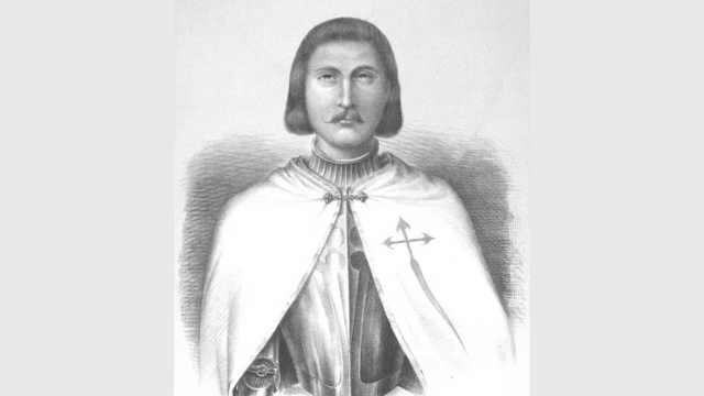 Ilustración de un caballero de la Orden de Santiago en 1853, imagen de Wikimedia Commons